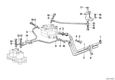 Топливопровод для BMW E28 520i M20 (схема запасных частей)