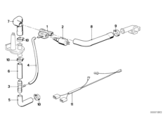 Увеличение частоты вращения на х.ходу для BMW E28 518i M10 (схема запасных частей)