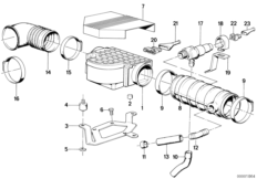 Расходомер воздуха для BMW E32 735i M30 (схема запасных частей)