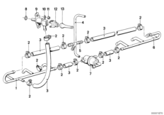 Система впрыска L-Jetronic для BMW E12 528i M30 (схема запасных частей)