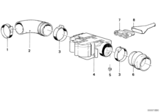 Расходомер воздуха для BMW E23 728i M30 (схема запасных частей)