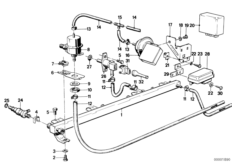 Клапаны/трубопроводы системы впрыска для BMW E23 745i M30 (схема запасных частей)