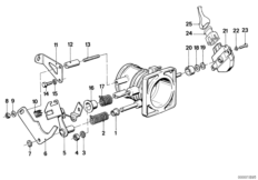 Привод педали акселератора для BMW E23 745i M30 (схема запасных частей)