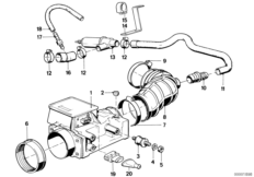 Расходомер воздуха для BMW E28 525e M20 (схема запасных частей)