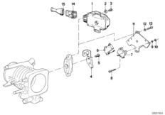 Датчик углового перемещ.дросс.заслонки для BMW E23 735i M30 (схема запасных частей)
