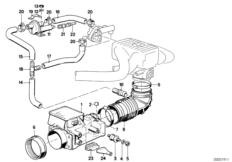 Расходомер воздуха для BMW E28 518i M10 (схема запасных частей)