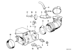 Расходомер воздуха для BMW E30 325i M20 (схема запасных частей)