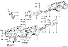 Корпус дроссельной заслонки для BMW E30 320is S14 (схема запасных частей)