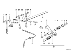 Привод педали акселератора для BMW E34 M5 3.8 S38 (схема запасных частей)