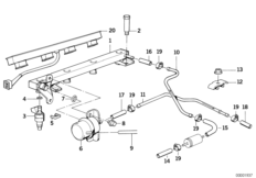Клапаны/трубопроводы системы впрыска для BMW E34 518i M40 (схема запасных частей)