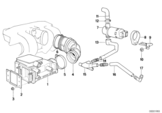 Расходомер воздуха для BMW E30 318is M42 (схема запасных частей)