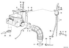 Расходомер воздуха для BMW E23 745i M30 (схема запасных частей)