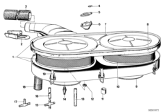 Глушитель шума всасыв./сменн.эл.фильтра для BMW E12 528 M30 (схема запасных частей)