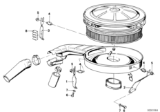 Кронштейн глушителя шума всасывания для BMW E12 518 M10 (схема запасных частей)