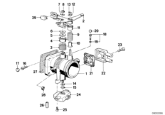 Корпус дроссельной заслонки для BMW E30 325i M20 (схема запасных частей)