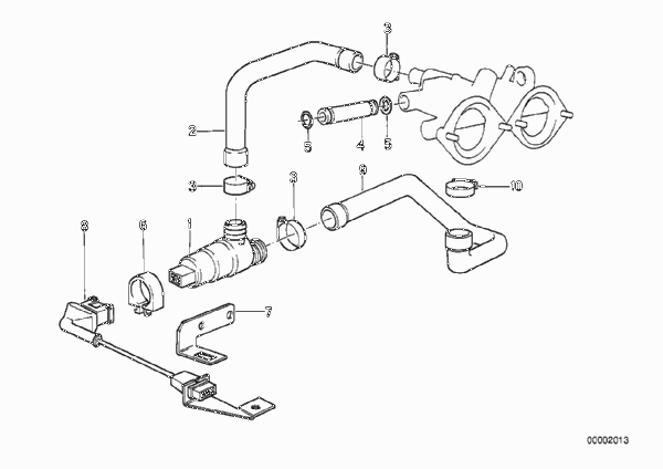 Клапан регулировки холостого хода для BMW E34 M5 3.6 S38 (схема запчастей)