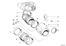 Расходомер воздуха для BMW E32 750i M70 (схема запасных частей)