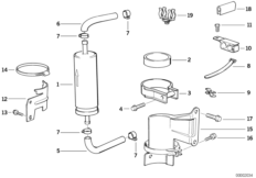 Система подачи топлива/фильтр для BMW E36 325i M50 (схема запасных частей)