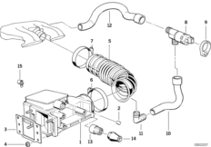 Расходомер воздуха для BMW E36 318i M40 (схема запасных частей)
