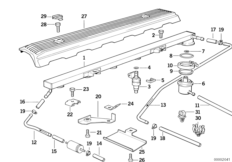 Клапаны/трубопроводы системы впрыска для BMW E36 325i M50 (схема запасных частей)