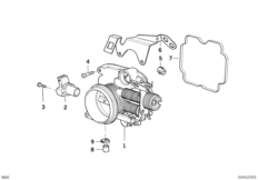 Корпус дроссельной заслонки для BMW E32 730i M60 (схема запасных частей)