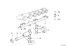 Клапан регулировки холостого хода для BMW E34 M5 S38 (схема запасных частей)