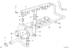 Клапан регулировки холостого хода для BMW E36 M3 S50 (схема запасных частей)