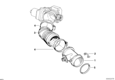 Расходомер воздуха для BMW E38 750iLP M73N (схема запасных частей)