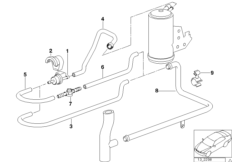 Клапан вент.топл.бака/клапан прим.возд. для BMW E36 M3 3.2 S50 (схема запасных частей)