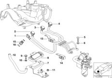 Трубопровод для сжатого природного газа для BMW E34 518g M43 (схема запасных частей)