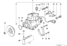 ТНВД дизельного двигателя для BMW E38 725tds M51 (схема запасных частей)