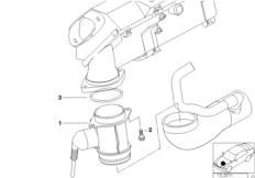 Расходомер воздуха для BMW E36 325td M51 (схема запасных частей)