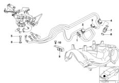 Трубопровод для сжатого природного газа для BMW E36 316g M43 (схема запасных частей)