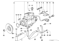ТНВД дизельного двигателя для BMW E36 325td M51 (схема запасных частей)