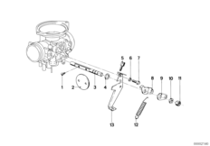Карбюратор/управление дрос.заслонкой для BMW 47E2 R 80 GS 0 (схема запасных частей)