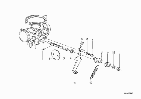 Карбюратор/управление дрос.заслонкой для BMW 248 R65T 0 (схема запчастей)