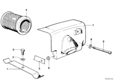 Корпус воздушного фильтра для BMW 2474 R 100 RT 0 (схема запасных частей)