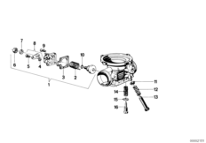 Пусковое устройство карбюратора для BMW 2476 R75/5 0 (схема запасных частей)
