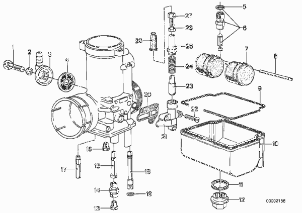 Поплавок карбюратора/жиклер для BMW 2476 R90S 0 (схема запчастей)