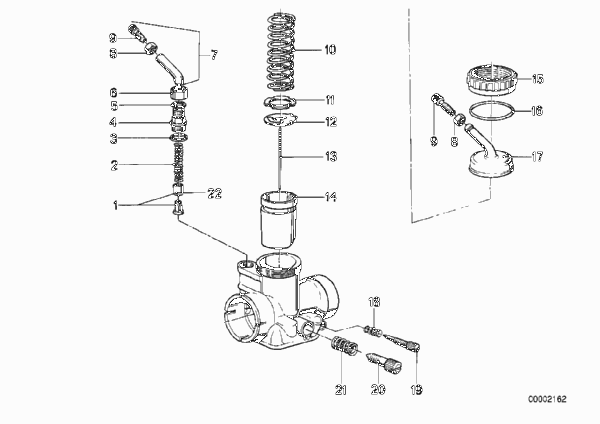 Поршень карбюратора/игла жиклера для BMW 2477 R 60 /7 0 (схема запчастей)