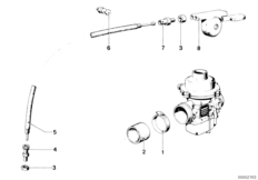 Тяга пускового устройства карбюратора для MOTO 2474 R 100 /7 0 (схема запасных частей)