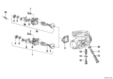 Пусковое устройство карбюратора для BMW 2474 R 100 TIC 0 (схема запасных частей)