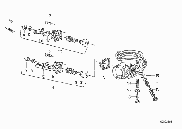 Пусковое устройство карбюратора для BMW 2474 R 100 TIC 0 (схема запчастей)