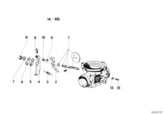 Карбюратор/управление дрос.заслонкой для MOTO 2474 R 100 S 0 (схема запасных частей)