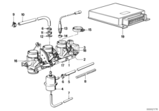 Корпус дроссельной заслонки/ЭБУ для BMW K569 K 75 S (0563,0572) 0 (схема запасных частей)