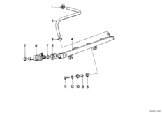Система впрыска/форсунка для BMW 89V2 K 1100 RS (0522,0532) 0 (схема запасных частей)