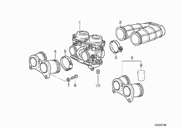 Крышка карбюратора/поршень/поплавок для BMW E169 F 650 ST 97 (0163,0168) 0 (схема запчастей)