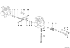 Дроссельная заслонка карбюратора для BMW E169 F 650 ST 97 (0163,0168) 0 (схема запасных частей)