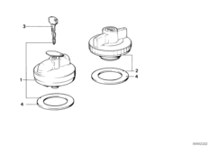запорный механизм топливного бака для BMW E12 525 M30 (схема запасных частей)