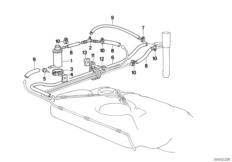 Вентиляция топливной системы/допол.элем. для BMW Z1 Z1 M20 (схема запасных частей)